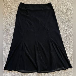 TRIBAL® Black Stretch Maxi Skirt | Suede-Like Finish